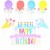Happy Birthday Yard Signs, 7 Lawn Decorations with 8 Stakes, 8 Rings (23 Pcs) Perspective: front