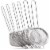 6pc 3"x8.3" Stainless Steel Sieve Fine Mesh Strainer Skimmer Spoon for Pasta Tea Perspective: front
