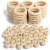 Wooden Beads and Rings Set for DIY Crafts and Macrame (80 Pieces) Perspective: front