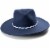 Collection 18 Multi Trim Felt Panama Hat - Navy Perspective: front