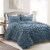 Ravello Pintuck Soft Oversized Duvet Cover Stormy Blue 3Pc Set King Perspective: front