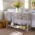 SAFAVIEH Haines 4-Drawer Console Table Greige Perspective: front