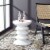SAFAVIEH Outdoor Collection Benaya Concrete Accent Stool Ivory Perspective: front