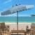 SAFAVIEH Outdoor Collection Venice 9-Foot Umbrella Baby Blue / White Perspective: front