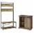 Home Square 2 Piece Set with 32  TV Stand and 72  Hall Tree in Rustic Oak Perspective: front