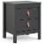 Pemberly Row Contemporary 2 Drawer Nightstand in Black Matte Perspective: front