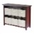 Pemberly Row 3-Tier Long Storage Shelf with 6 Foldable Beige Fabric Baskets Perspective: front