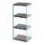 Pemberly Row Four-Tier Tower Bookcase in Gray Wood Finish Perspective: front