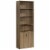Pemberly Row Modern 4-Shelf Wood Bookcase with Doors in Summer Oak Perspective: front