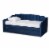 Bowery Hill Navy Blue Velvet Twin Size Daybed with Trundle Perspective: front