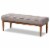 Bowery Hill Grey and Walnut Brown Finished Wood Dining Bench Perspective: front