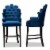 Bowery Hill Navy Blue and Dark Brown Finished Wood 2-Piece Bar Stool Set Perspective: front