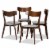 Bowery Hill Light Gray Fabric Upholstered Wood 4-Piece Dining Chair Set Perspective: front