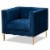 Bowery Hill Navy Blue Velvet Gold Finished Armchair Perspective: front