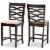 Bowery Hill 25 H Upholstered Wood Bar Stool in Sand and Brown Set of 2 Perspective: front