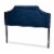 Bowery Hill Modern Velvet and Wood Queen Headboard in Navy Blue Perspective: front