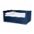 Bowery Hill Mid-Century Velvet and Wood Full Daybed in Navy Blue Perspective: front
