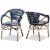 Bowery Hill Dining Side Chair in Navy and White (Set of 2) Perspective: front