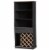 Bowery Hill Mid-Century Wood Wine Cabinet in Dark Grey and Oak Perspective: front