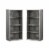 Home Square 4 Adjustable Shelves Wood Bookcase Set in Gray (Set of 2) Perspective: front
