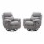 Home Square 2 Piece Glider and Swivel Power Recliner Set in Light Gray Perspective: front