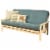 Pemberly Row Traditional Full-size Linen Fabric Futon Mattress in Aqua Blue Perspective: front