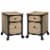Home Square 2 Piece Wood Mobile Filing Cabinet Set in Milled Mesquite Beige Perspective: front
