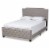 Bowery Hill King Size Grey Upholstered Button Tufted Panel Bed Perspective: front