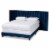Bowery Hill Queen Size Navy Blue Velvet Panel Bed with Headboard Perspective: front