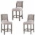 Home Square 3 Piece Upholstered Solid Wood Stationary Counter Stool Set in Gray Perspective: front