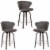 Home Square 3 Piece 30  Metal Base Swivel Faux Leather Barstool Set in Brown Perspective: front