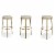 Aerin  3 Piece Set Hammered Brass Backless Bar Stool Perspective: front