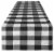 Table Runner Thick Poly Cotton Buffalo Plaid Table Runners (14 x72 ) - Black and White Perspective: front