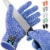 Zulay Kitchen Cut Resistant Gloves Food Grade Level 5 Protection - Drak Blue Perspective: front