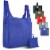 Zulay Kitchen Reusable Grocery Bags - 5 Pack (Black Green Gray Red Teal) Perspective: front