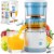 Zulay Kitchen Juice Vortex Lemon & Orange Juicer - Blue & White Perspective: front