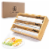 Wooden Foil and Plastic Wrap Dispenser With Cutter - 3 in 1 Organizer Perspective: front