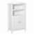Bathroom Linen Storage Cabinet Freestanding Cupboard w/ Doors, Shelves, White Perspective: front