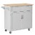 Modern Wooden Rolling Kitchen Island Storage Cart Serving Trolley w/ Towel Rack Perspective: front