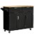 48  Kitchen Island Utility Rolling Cart w/ 2 Storage Drawers & 3 Cabinets, Black Perspective: front