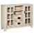 Modern Sideboard Storage Kitchen Cabinet Buffet Server w/ Glass Doors, White Oak Perspective: front