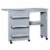 Folding Sewing Table Rolling Utility Work Station & Side Desk w/ Storage Bins Perspective: front