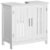 Bathroom Under Sink Cabinet Vanity Unit w/ Adjustable Storage Shelves, White Perspective: front