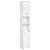 71  Wooden Tall Narrow Bathroom Floor Storage Towel Cabinet w/ Mirror, White Perspective: front