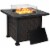 34 Propane Fire Pit Table 50,000 BTU Gas w/ Wind Guard, Lava Rocks Perspective: front