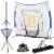 Outdoor Batting Practice Set w/ 120 Ball Collector & Beginner Tee Stand, Blue Perspective: front