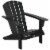 Outside Patio & Backyard Lounge Adirondack Chair w/ Ergonomic Design, Black Perspective: front
