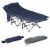 Outdoor Double Camping Cot Foldable Bed w/ Portable Travel Bag, 300 lbs., Blue Perspective: front