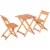 3pc Patio Bistro Set, Folding Garden Furniture, Wooden Chairs, Table, Teak Perspective: front