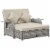 2 PCS Patio Wicker Loveseat Sofa Set Daybed Furniture w/ Storage Ottoman Perspective: front